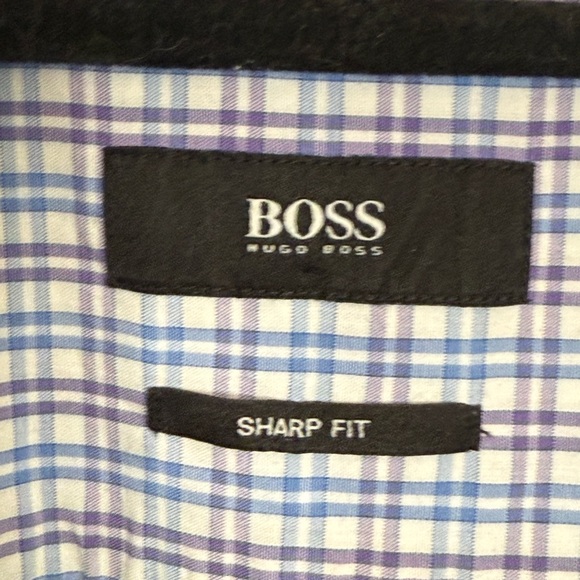 BOSS Hugo Boss SHARP Fit Button Up Long Sleeve Collared Shirt, 16 34/35 - Picture 2 of 8